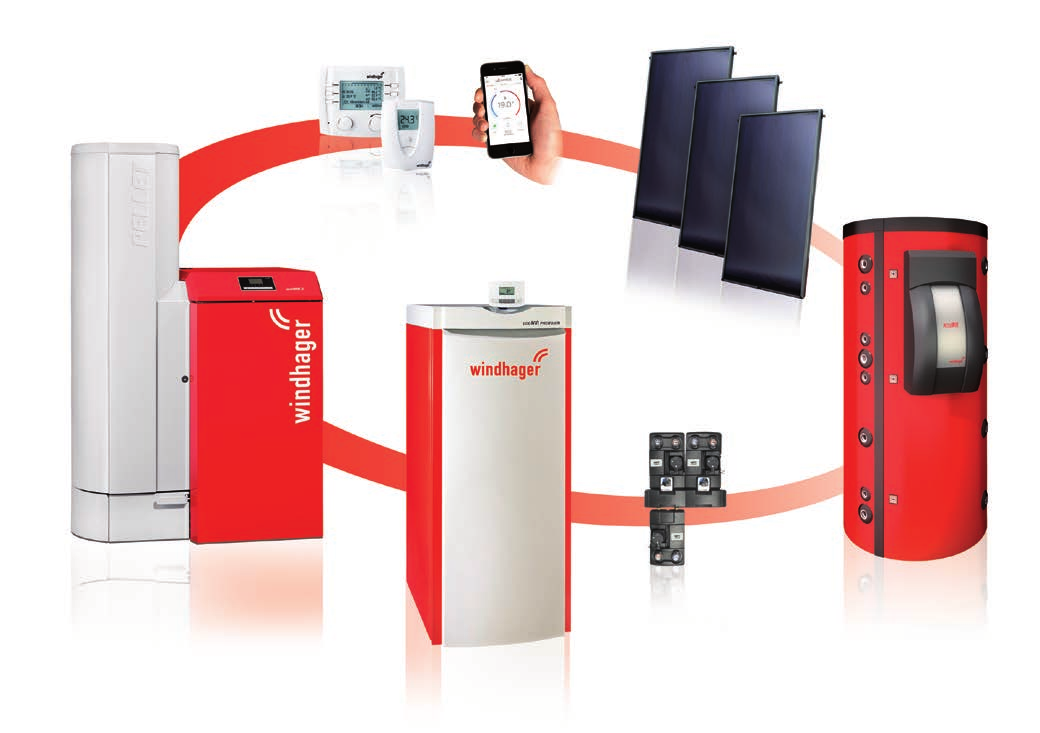 MES plus bruger modul mycomfort APP til mobil SolarWIN Træpiller og sol - den perfekte kombination til co2 nautral opvarmning.