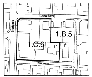 TILLÆG NR. 8 TIL KOMMUNEPLAN 1985-97 FOR VALLØ KOMMUNE Tillæg nr. 8 til kommuneplanen omfatter de på kortet viste ejendomme i området mellem Solbakkevej, Bredgade og Kildevænget.