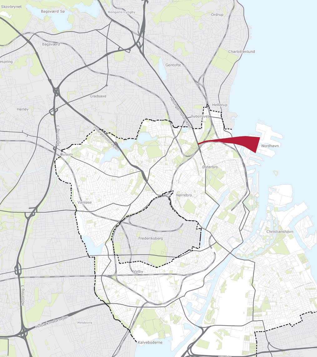 Københavns Kommune planlægger en ny bydel i Nordhavn. Nordhavnsvej skal betjene trafikken til og fra den nye bydel som en effektiv forbindelse mellem Helsingørmotorvejen og Nordhavn.