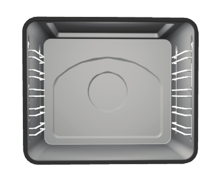 Hvis ovnen er udstyret med trådskinner, skal bagepladerne altid indsættes mellem to tråde, der samme danner en skinne.