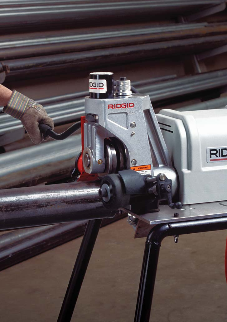 Rørbearbejdning 918-I Integreret hydraulisk notsikkemaskine med universalmotor til fremstilling af standardnoter på stålrør eller kobberrør.