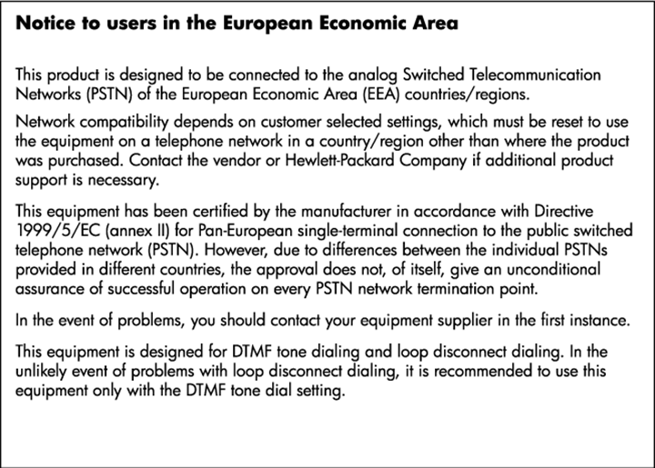 Meddelelse til brugere i Det Europæiske Økonomiske Samarbejdsområde Meddelelse til brugere af det
