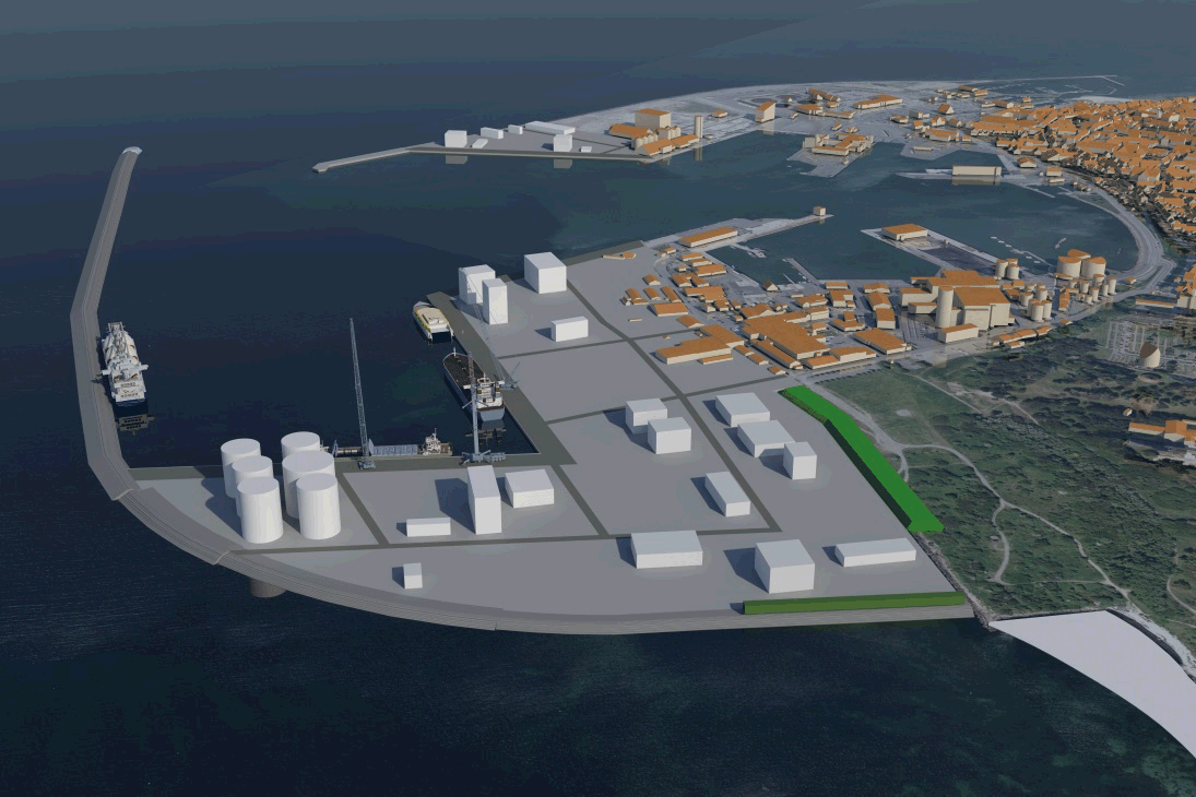 Der er udarbejdet visualiseringer af det fremtidige havneanlæg fra en række punkter i landskabet.