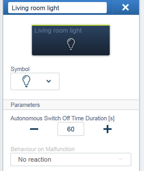 ABB-free@home Idrifttagning 7.2.1 Indstillinger for sensor/omskifter enk./enk.