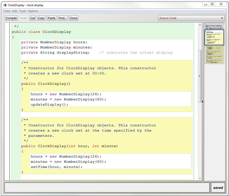 Java-kode (statisk, detaljeret) Skift mellem Java kode og dokumentation Disse kommentarer