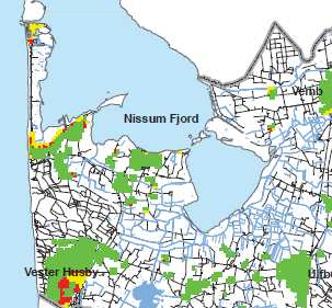 5.4 Risikokortet for oversvømmelse fra hav og fjord Oversvømmelse fra hav og fjord er taget i betragtning ved kortlægningen af oversvømmelsesrisikoområder på