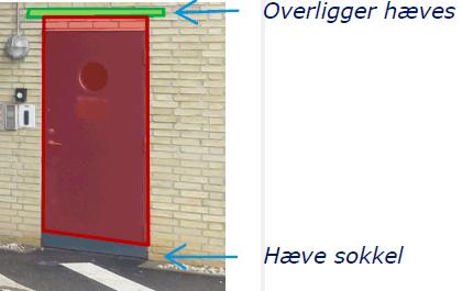 Niveaufri adgang - døre Niveaufri adgang ved døråbninger Der er risiko for vandindtrængning, hvis der er niveaufri adgang til bygningen især hvis der også er fald