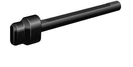 Brug af måleværktøjet Størrelsesindikator Flad side 1 2 Håndtag 1 Hold på måleværktøjets håndtag, således at den flade side vender opad.