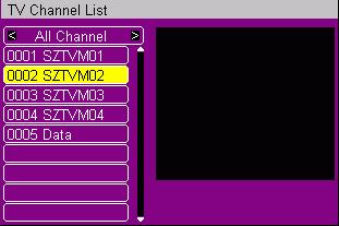 BETJENING AF DEN DIGITALE TV-MODTAGER 3. Valg af kanal Du kan vælge kanal på flere forskellige måder: 1. Tryk på knappen "OK" eller "List" for at kalde Kanallisten frem på skærmen.