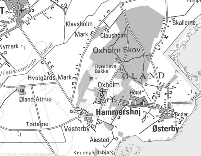 OSD 15 Fladekilder Bilag 1 Oversigtskort over Nordjyllands amt med markering af undersøgelsesområdet Tegnforklaring Fladekilder Idrætsanlæg Golfbane Kirkegård Parkanlæg Kildepladszone