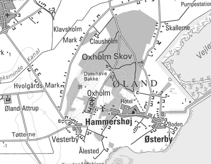 OSD 15 Vandforsyning #Y Bilag 4 Oversigtskort over Nordjyllands amt med markering af undersøgelsesområdet Tegnforklaring Vandforsyning #Y Drikkevandsboring $N Drikkevandsbrønd Kildepladszone