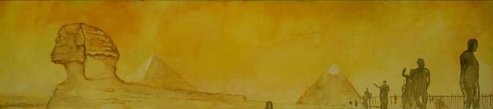 Med Sfinks 12.februar 2017 bliver beskueren fastholdt i Ægypten i de e gyldne maleri, som var solen fanget i kalkstøvet fra pyramiderne.