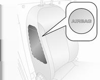 48 Sæder, sikkerhed Sideairbags 9 Advarsel Sideairbagsystemet består af en airbag i hvert forsædes ryglæn. De er mærket med ordet AIRBAG.