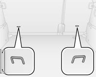 ISOFIX monteringsbeslagene er angivet med en mærkat på ryglænet. Før en barnestol fastgøres, skal nakkestøtten justeres for at bruge position 3 31.