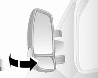 De nederste spejle kan ikke indstilles. Af hensyn til fodgængernes sikkerhed vil sidespejlene klappe udad eller indad, hvis en fodgænger kommer til at gå ind i det med tilstrækkelig fart.