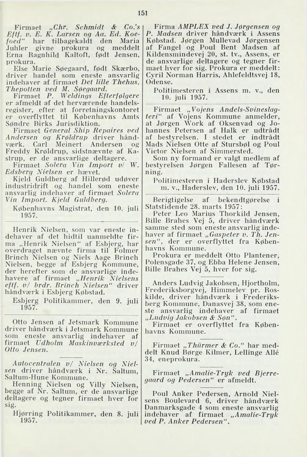 1957 Anmeldelser, i Statstidende i juli måned Nr. 7. Udgivet ved foranstaltning Handelsministeriet - PDF Free