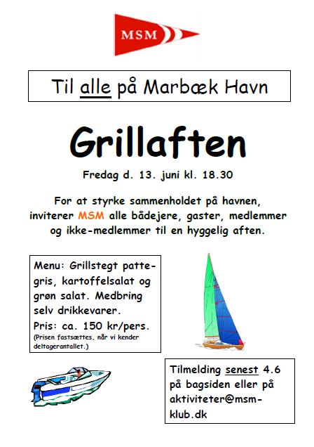 Loggen Husk også Sankt Hans grill mandag 23. juni. Kl. 18.