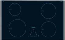 Glaskeramiske induktionskogeplader 85-95 cm brede KM 6342 KM 6381 PowerFlex Facetslebne sider Baggrundstryk (ægte sort glas) Sensortaster med DirectControl Vario-kogezoner (auto): 4 Digital angivelse