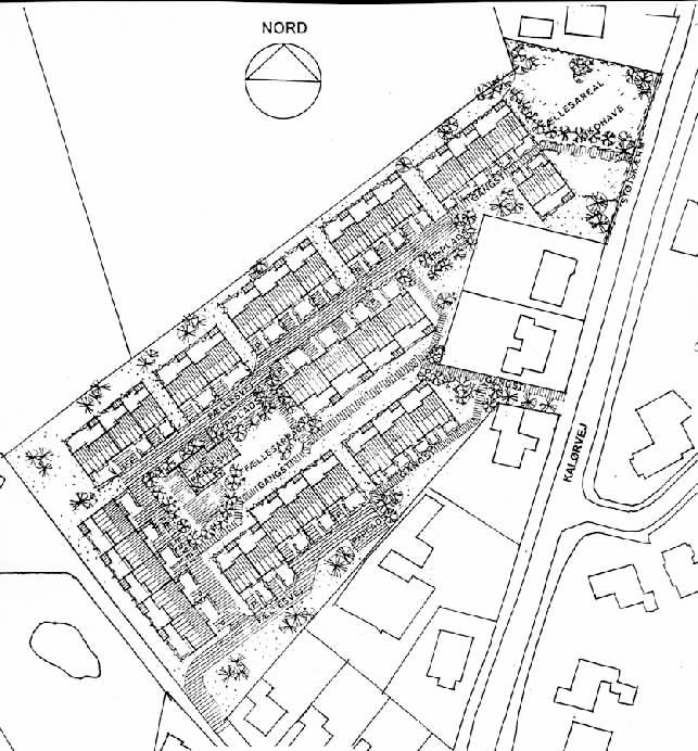 Lokalplanens bestemmelser Forslag til bebyggelsesplan 4.2. Bebyggelsen skal opføres som tæt/lav eller åben/lav boligbebyggelse i max. én etage. 4.3.