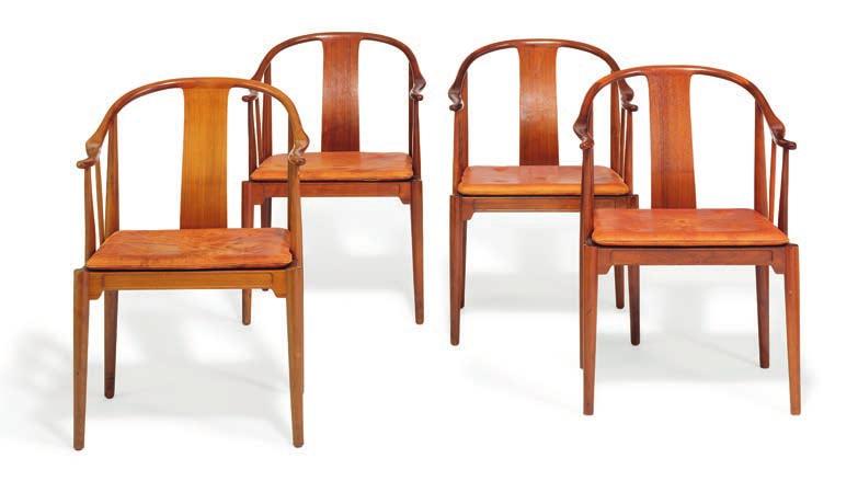 1209 HANS J. WEGNER b. Tønder 1914, d. Gentofte 2007 "China Chair". A set of four nut wood armchairs.