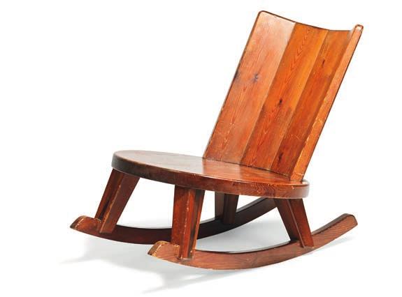 69 cm. (2) DKK 15,000 / 2,000 1241 NORDISKA KOMPANIET Rocking chair of solid stained pine.