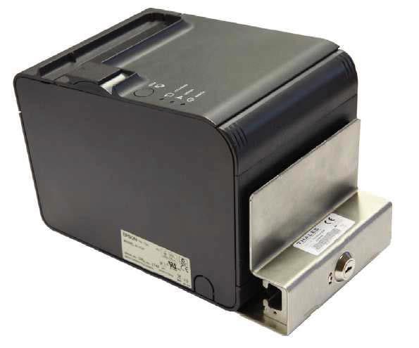 2.4 Printer Printeren er monteret på en understøtning, der definerer konfiguration. 2.4.1 Udskiftning af papirrulle i printer Trin 1: Fjern den tomme papirrulle Printer 1. Åbn papirrulledækslet vha.