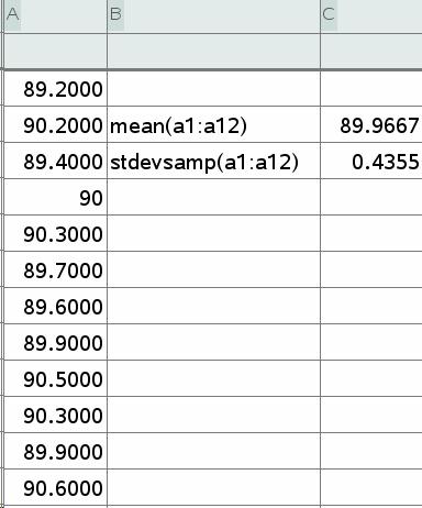 Løsning: Man finder de benyttede sandsynlighedsfordelinger ved i TI-Nspire: Vælg Beregninger Statistik Fordelinger a) P( 89. X 908. ) normcdf(89., 90.8, 89.6, 0.5)= 0.7799 = 77.99% 4.3.