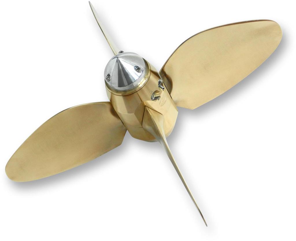 Sejlbådspropeller Max-Prop Max-Prop propellen forener de bedste egenskaber fra den faste propel og foldepropellen. Propellen kantstiller bladene ved sejlads for sejl i stedet for at folde sammen.