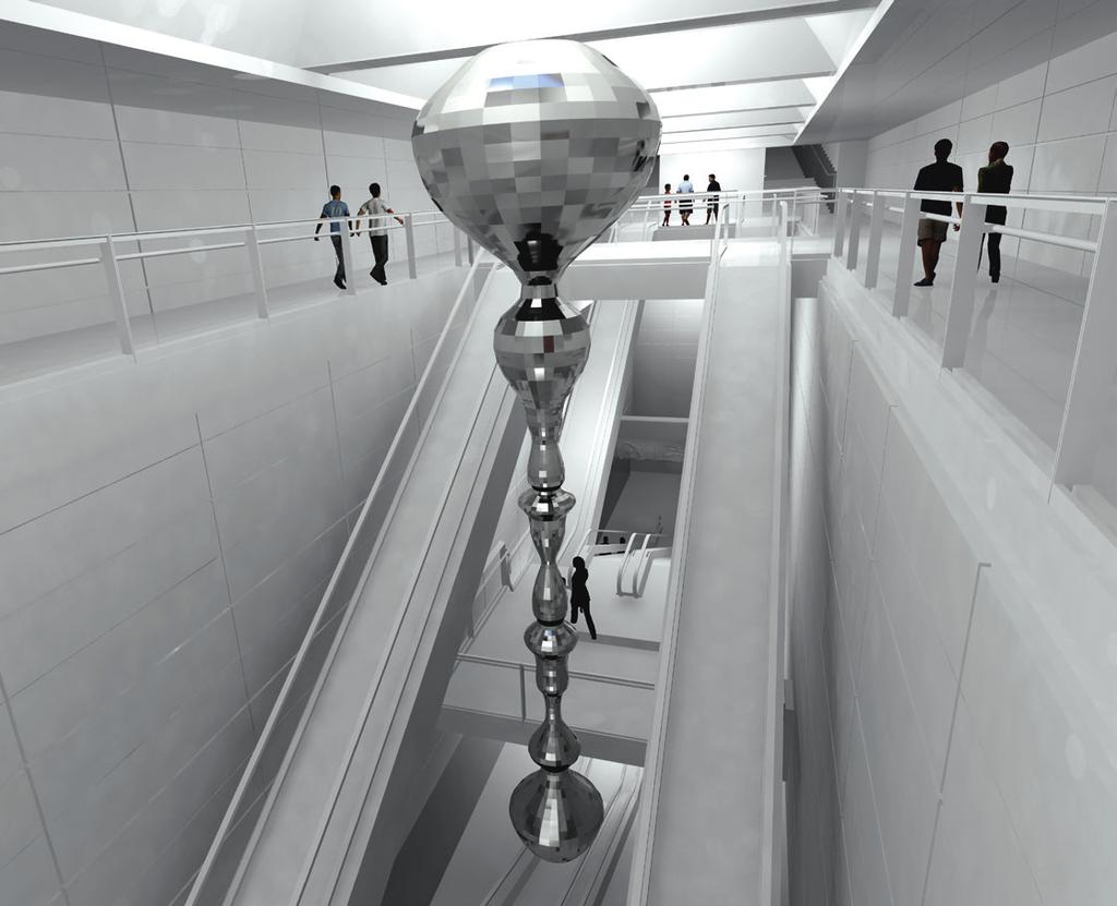 6 7 Kunst indtager metroen til Sydhavn Når den kommende metro til Sydhavn åbner i 2023, vil kunsten være rykket ned i selve stationsrummene.