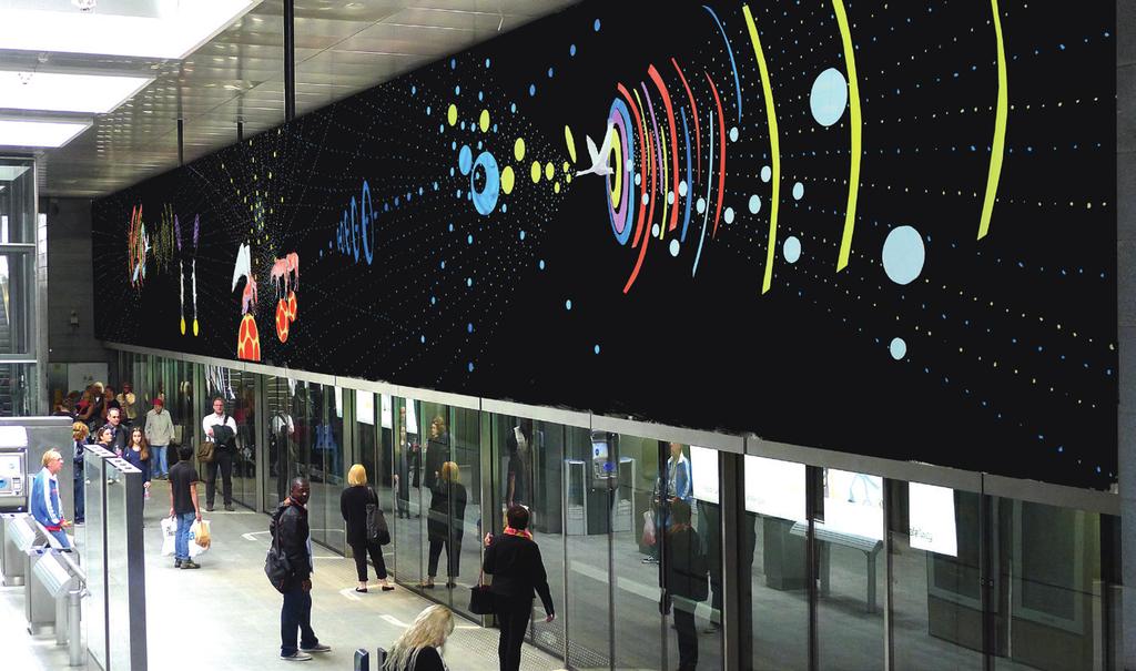 000 daglige passagerer på metrolinjen S ydhavnslinjen får direkte forbindelse til både Nordhavnslinjen og Cityringen - TI L BY E N Mozarts Plads Kunstner: