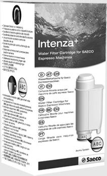 "INTENZA+" vandfilter (ekstraudstyr) DANSK 11 Vandfilteret INTENZA+ kan forbedre vandkvaliteten. Brug af INTENZA+ filteret begrænser kalkdannelse og sikrer en mere intens aroma for din espresso.