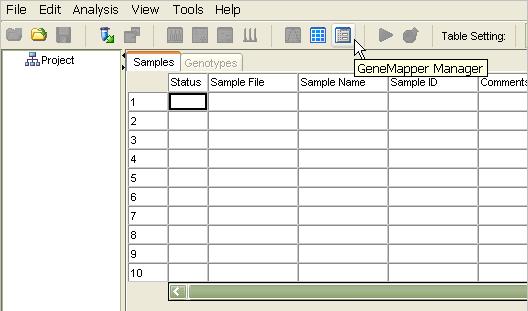 1. Åbn programmet GeneMapper Manager (GeneMapper-styring) ved at klikke på ikonet (figur 2 og 3).