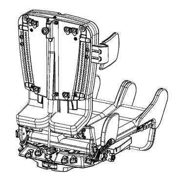 FSTMONTERING F SÆE PÅ HIGH-LOW:X STR.3 UN STR. 3+4 x:panda sædet kan monteres direkte på Highlow:x str. 3. 2 x 2 x * Medfølgende 8 mm skuer føres op gennem sæderammen () og op til sædet.