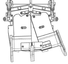 Sæt sæde i samme bredde som modsatte side og fastgør med skruerne () og (E).