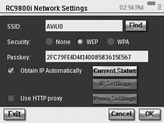 Hav de rette indstillinger Ændring af netværksindstillinger 1 På skærmen RC9800i Network Settings (RC9800i-netværksindstillinger) skal du indtaste SSID-nummeret på det trådløse netværk.