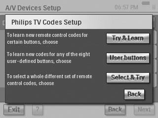 4 Vælg OK (OK). RC9800i viser skærmen Set Up A/V Devices (Indstilling af A/V-enheder). Enheden tildeles nu igen det rum, som du valgte.