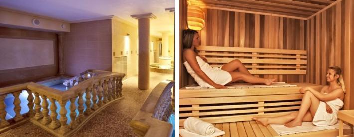 Det flotte hotel tilbyder en flot wellness-afdeling med sauna, jacuzzi og massagemuligheder.