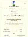 DIN-standard Spændingstransformer, iht. DIN-standard P111596 Elektriska AB Delta er certifieret iht. ISO900I og ISO1400I.