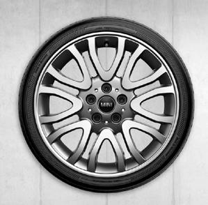 Komplette sommerhjul MINI Yours Vanity Spoke 18 two-tone med dæk Bridgestone Potenza inkl. RunFlat. TILKØB AF VINTERDÆK.