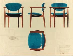 Designed 1955. These examples made 1950s by cabinetmaker Niels Vodder, not stamped.