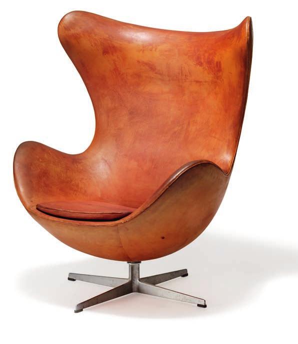 1194 ARNE JACOBSEN b. Copenhagen 1902, d. s.p. 1971 "The Egg Chair". Easy chair with profiled aluminum base.