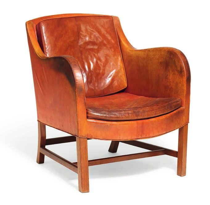 992 KAARE KLINT b. Frederiksberg 1888, d. Copenhagen 1954 EDVARD KINDT-LARSEN b. Frederiksberg 1901, d. Gentofte 1982 "Mix". Easy chair with mahogany frame.
