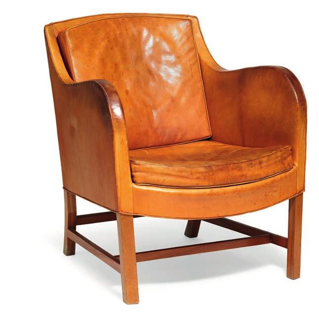 993 KAARE KLINT b. Frederiksberg 1888, d. Copenhagen 1954 EDVARD KINDT-LARSEN b. Frederiksberg 1901, d. Gentofte 1982 "Mix". Easy chair with mahogany frame.