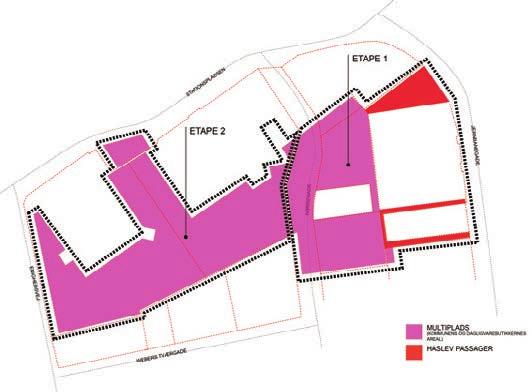 Kortet viser afgrænsning af de to projektområder samt kommunens arealer (orange felt) ØKONOMISK OVERSLAG Fra dialogprocessen i efteråret 2016 blev det tydeligt, at byområdet vest for Jernbanegade