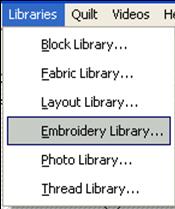 Importer Broderi (EXP) filer til Embroidery Biblioteket. Kun Broderi filer i EXP format, kan importeres til Embroidery biblioteket. 1.