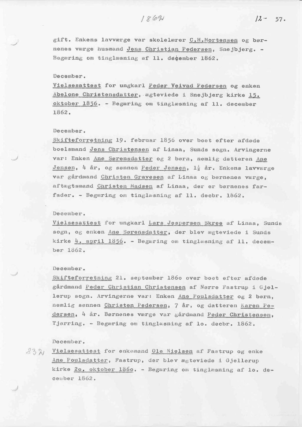 1862 1i~ side 48. 3uni Lejekontrakt af 3o. Juni mellem Mads ejer, og Chr. Vandløs lejer, på en agerlod af hans gaavd 1 Snej bjerg. - PDF Free Download