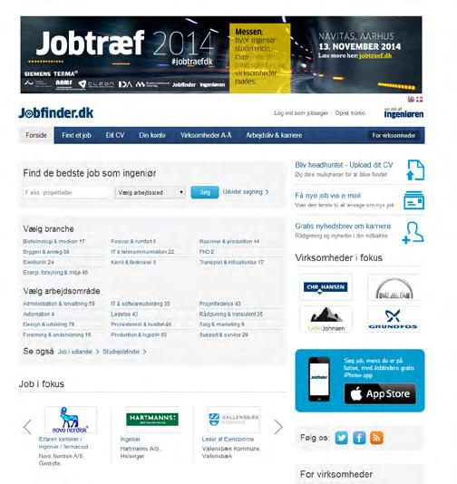MARKETING We advertise the job fair and its exhibitors in the following media outlets: Ingeniøren, published on