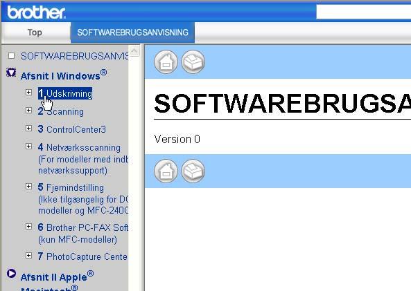 Du kan finde oplysninger om disse funktioner: Udskrivning Scanning ControlCenter3 (for Windows ) ControlCenter2 (for Macintosh ) Netværksscanning (DCP-540CN) PhotoCapture Center Netværksudskrivning