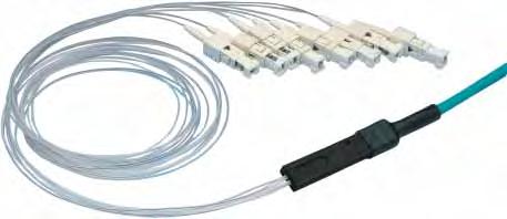 Kabeldeler - robust Til opsplitning/konnektering af loose-tube kabel Fra 2 til 12 fibre Konnektering direkte på armene Anti-roteringsbeskyttelse 3,5 mm arme (fås også med 2,1 mm arme) Armlængde 1 m -