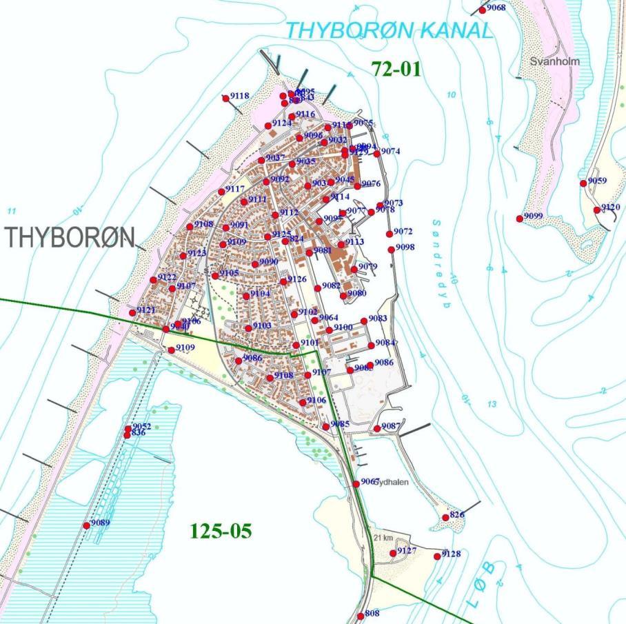 Vertikalbevægelser i Thyborøn - datagrundlag S-1